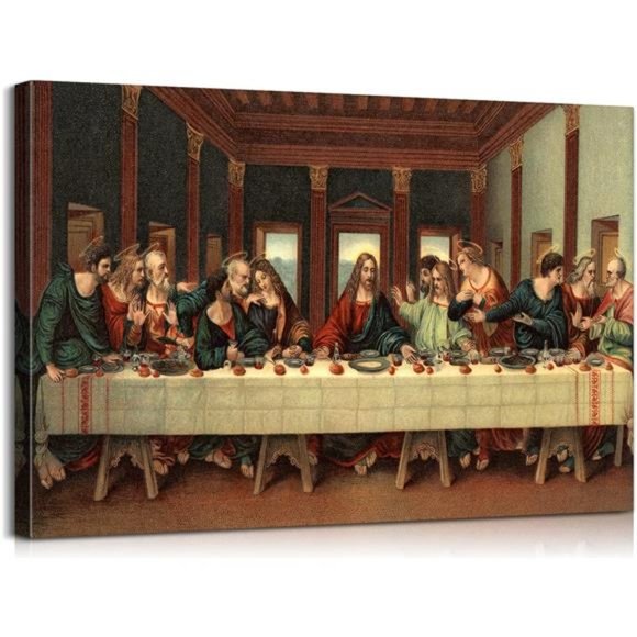 Last Supper Wall Decor Jesus Pictures Leonardo Da Vinci Poster(24''Hx36''W) - Picture 1 of 6